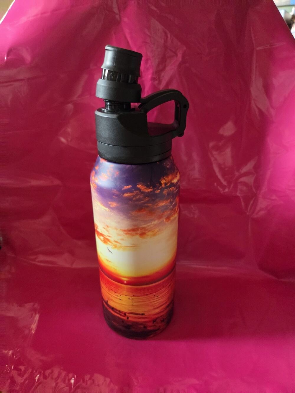 Manna 32 Oz. Jumbo Stainless Steel Water Bottle Sunset Design